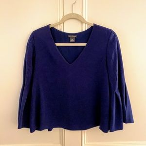 Club Monaco Blue Bell Sleeve Shirt Top Size S